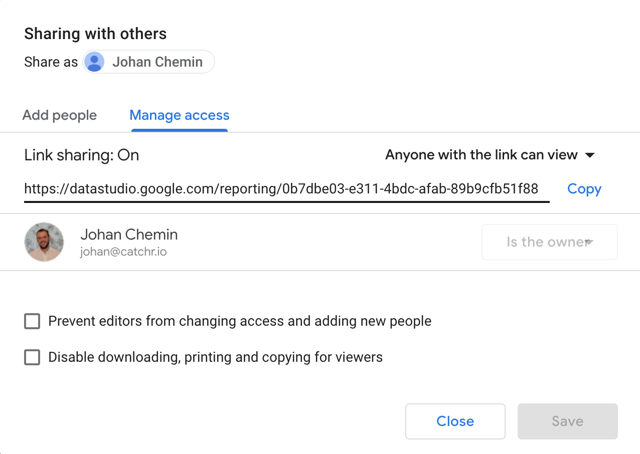 Google Ads Funnel Report for Google Data Studio Catchr
